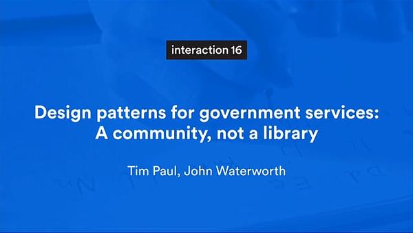 Design Patterns for government services: A community, not a library